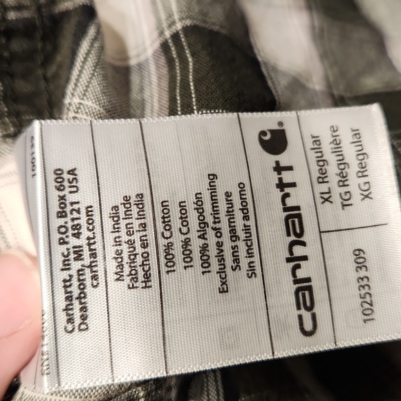 EUC Carhartt Relaxed Fit Men's sz XL Plaid Button Down Shirt - Picture 4 of 5